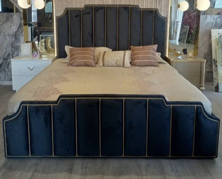 Arizona Bed  Modern Upholstered Bed Frame with Wingback Headboard & Storage Options