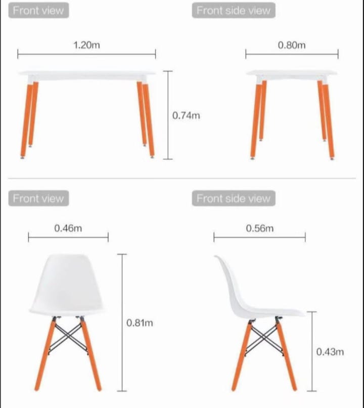 Modern 4 Seater Dining Table Set with Chairs